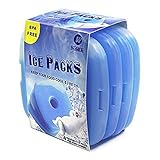 Ice Freezer Packs for Lunch Box Cooler, Reusable Cool Freezer Blocks - Small But Long Lasting - Great for Kids School Lunch Boxes, Office/Picnic Lunch Bag, Sandwich Box, Keep Food Fresh (Set of 4)