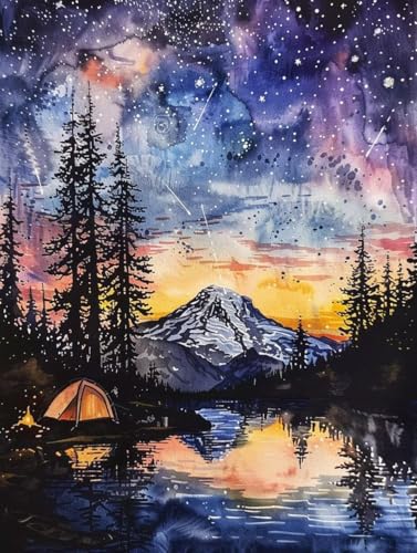 Pintura de numeros gigante sin estres kit cuadros para pintar de paisaje de lago 100x130