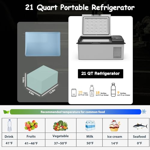 Image of Alpicool Y15E Portable Car Freezer,12 Volt Refrigerator, 17 Quart (15.8 Liter) Fast Cooling 12V Car Fridge, -4℉~68℉ for Outdoor, Camping, RV (Grey&Black)