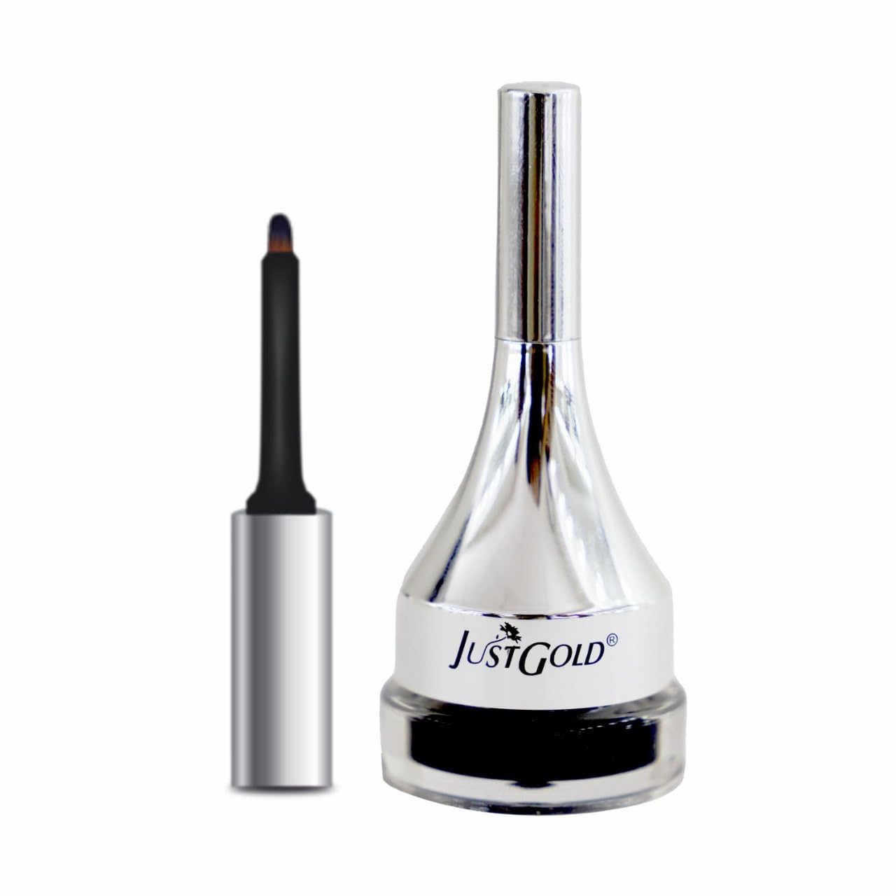 JustGold Gel Eyeliner, Smudge Proof, Water Proof, Long Lasting and Matte Finish Gel Eyeliner (Black)-image-2