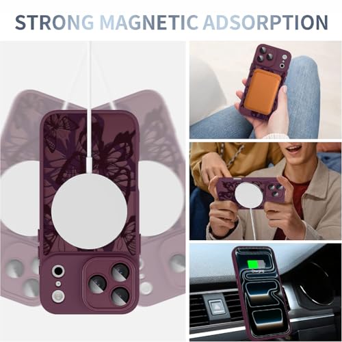 Coque iPhone 17 Pro MagSafe Papillon Rouge Antichoc en TPU - 3