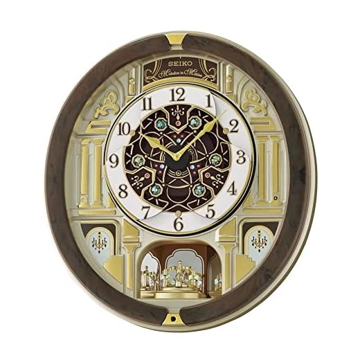 Seiko Melodies in Motion Wall Clock, Golden Chandelier