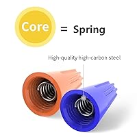 Vista 4 de 1000 piezas tuercas eléctricas de los conectores del alambre, terminales azules de la torsión del alambre de los casquillos de los resortes