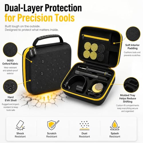 Image of Carrying Case Compatible with Fanttik T1 Max Soldering Iron Kit, Protective Hard Shell Soldering Iron Storage Organizer with Molded Tray & Double Zipper for Technician /Repair Work, Black (Box Only)