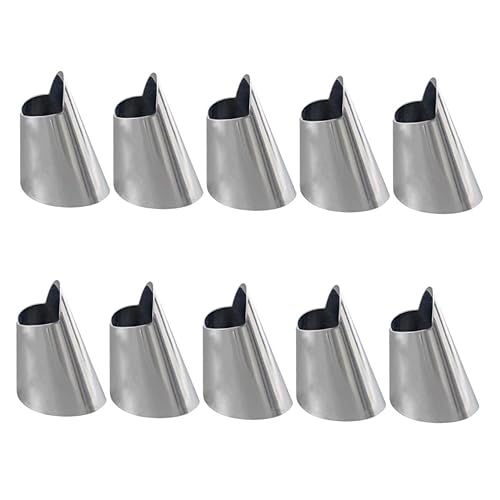 Miniatura 1 de Protectores de corte de alimentos, 10 unidades, protectores de dedos para cortar cuchillos de acero inoxidable para pulgar, cocina, protector