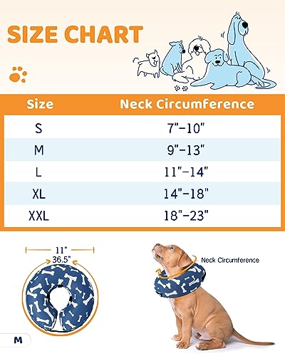 Image of Supet Inflatable Dog Cone Collar for Large Medium Small Dogs, Soft Cone Collar for Dogs Cats, ECollar Doggie Neck Donut Dog Cone Alternative After Surgery