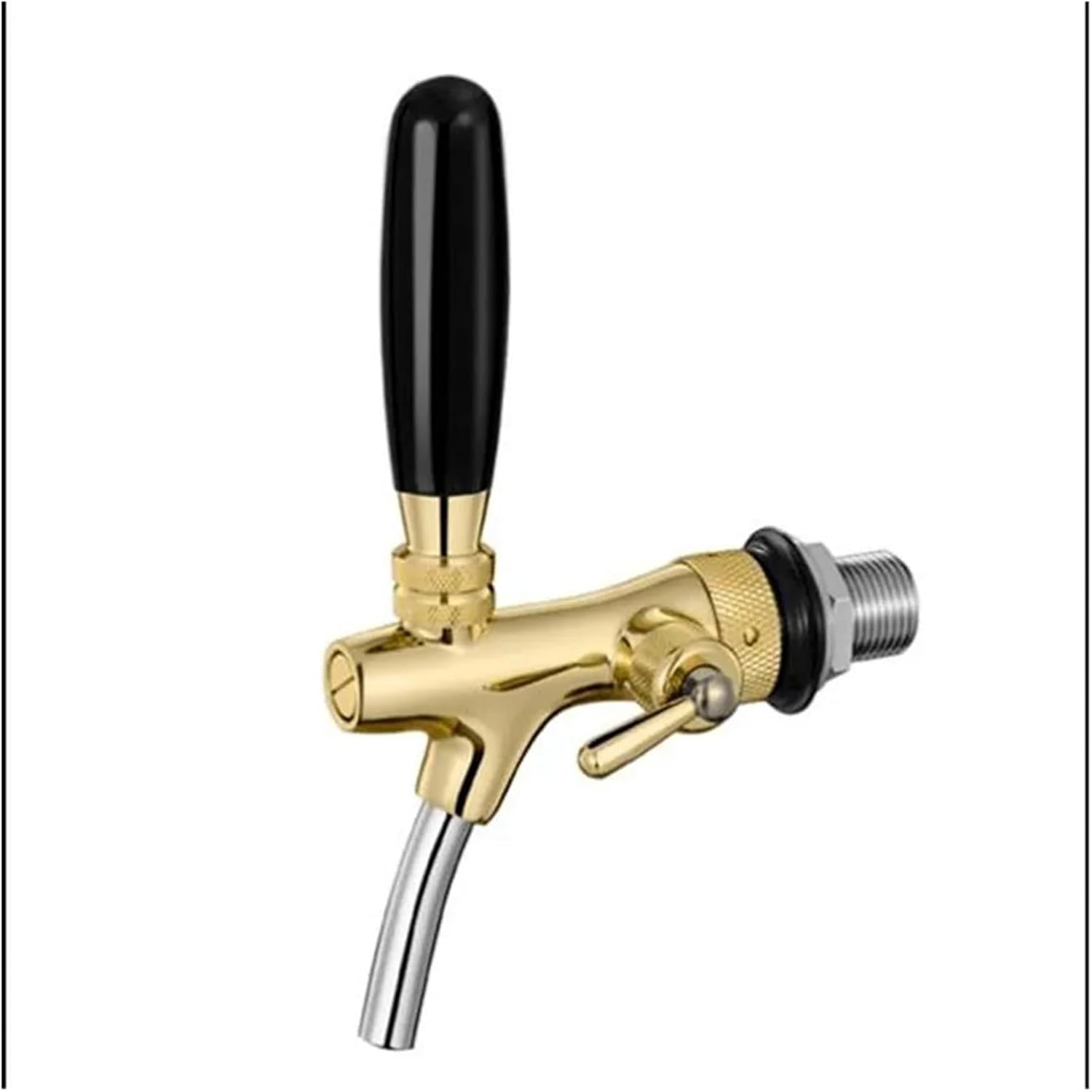 Adjustable Flow Draft Beer Tap Disconnect Stainless Steel Flow Control Beer Faucet Homebrew Kegerator,Beer Head Faucet(Bronze)