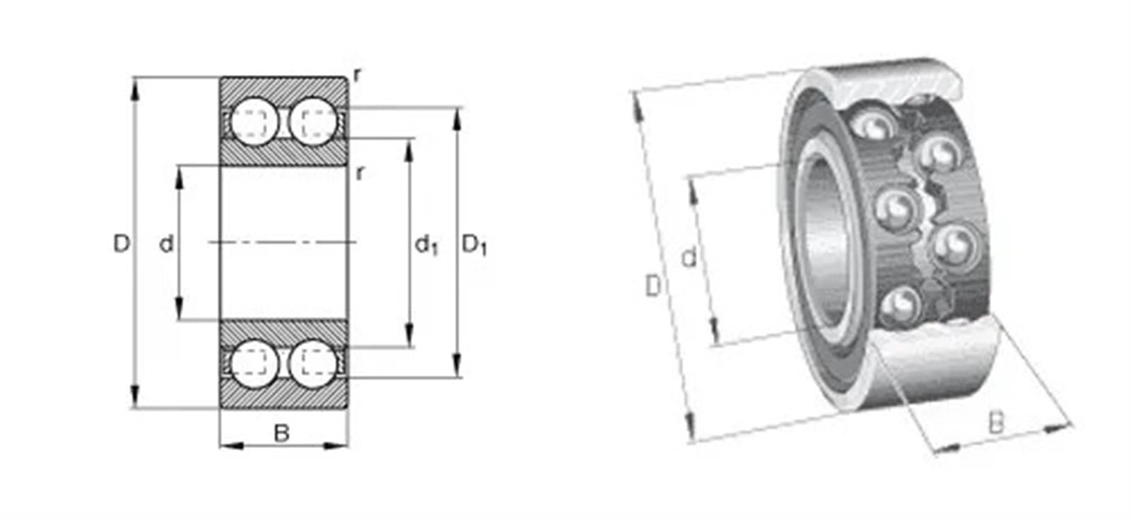 1 Uds rodamiento 4300 10x35x17 4300A-2RS1TN9 4300-B-2RSR-TVH 4300A-2RS rodamientos rígidos de Bolas de Doble