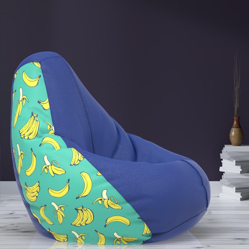 Biggie Bean Bag BiggieBean Cover 6XL- Official: Jack & Mayers Bean Bags - Max User Height : 6-6.5 Ft. - Weight : 99-110 Kgs(Model: Banana - H - Blue Green)-image-40