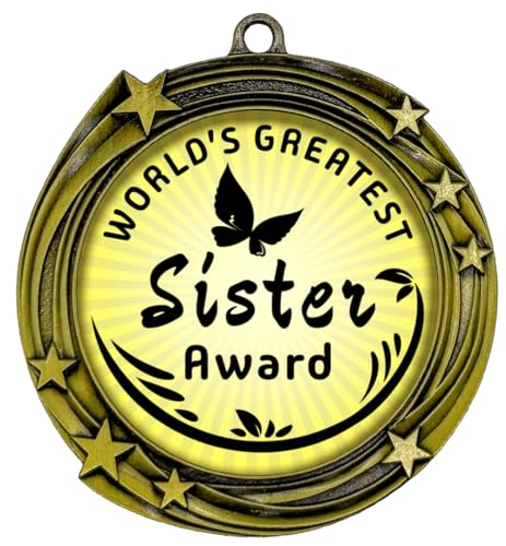 All Quality World's Greatest Sister Award Stars Design Medal | Celebration and Appreciation Prize