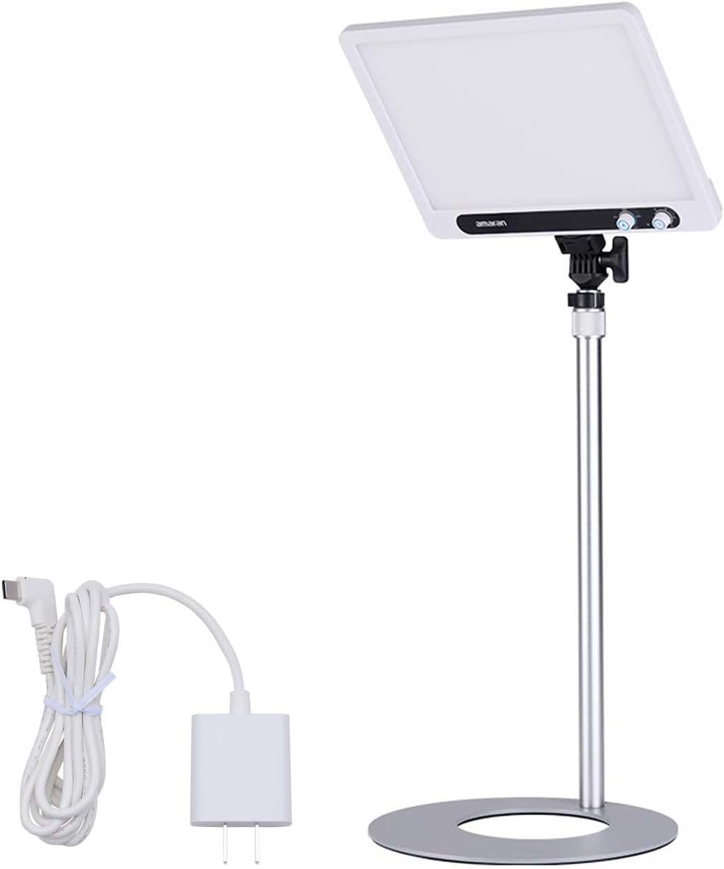 Amaran Verge Key Light with Desk Stand,26W 2700-6500K Dimmable I 7 Lighting Effects I APP Control I Silent Fanless I USB-C PD I Soft Light Panel for Streaming,Game,Video Recording (White)