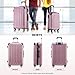 BEIBYE- Hartschalenkoffer Koffer Trolley Rollkoffer Reisekoffer Zahlenschloß 4 Zwilings-Rollen (Princess-pink, Small-55cm)