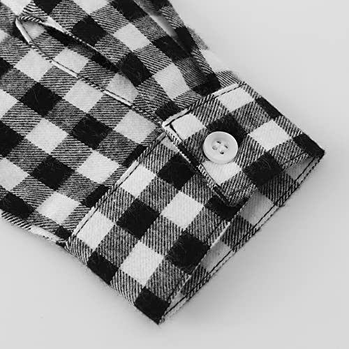 Image of OCHENTA Men's & Boys Flannel Shirts Button Down Long Sleeve Plaid Shirt Family Matching Outfits