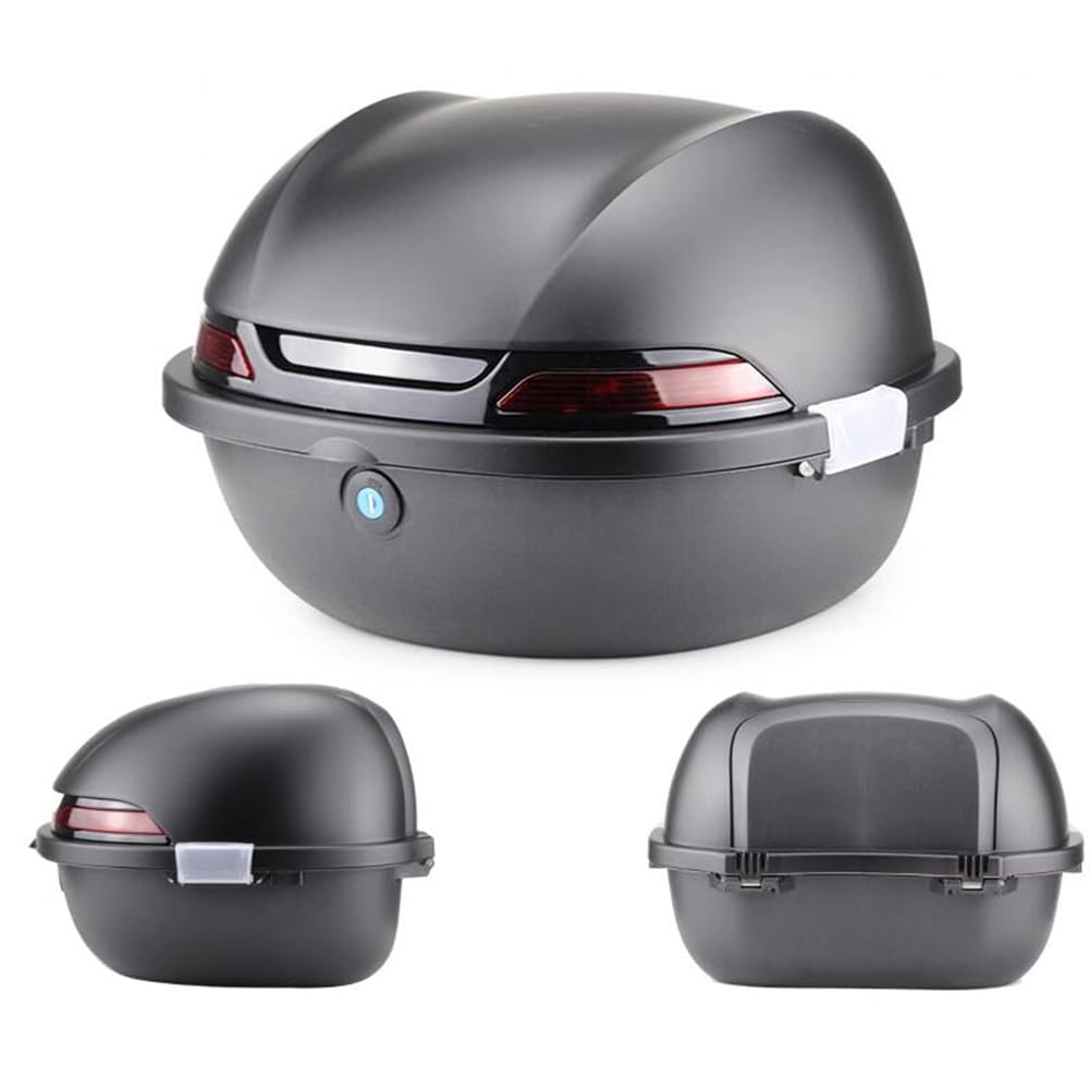 KFGISD, With Backrest And Night Warning Light Scooter Luggage Storage Trunk, for Motorcycle Scooter ,Motorcycle Top Box(Black)