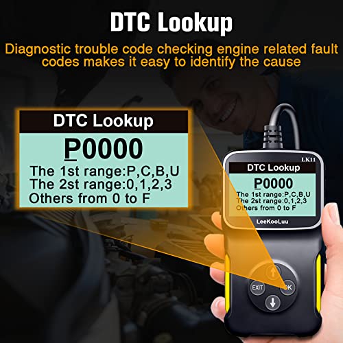 Leekooluu Obd2 Scanner Car Scan Diagnostic Tool Reset Clear Check Engine Code Reader For All Obd Ii Vehicles K11 #TOP4