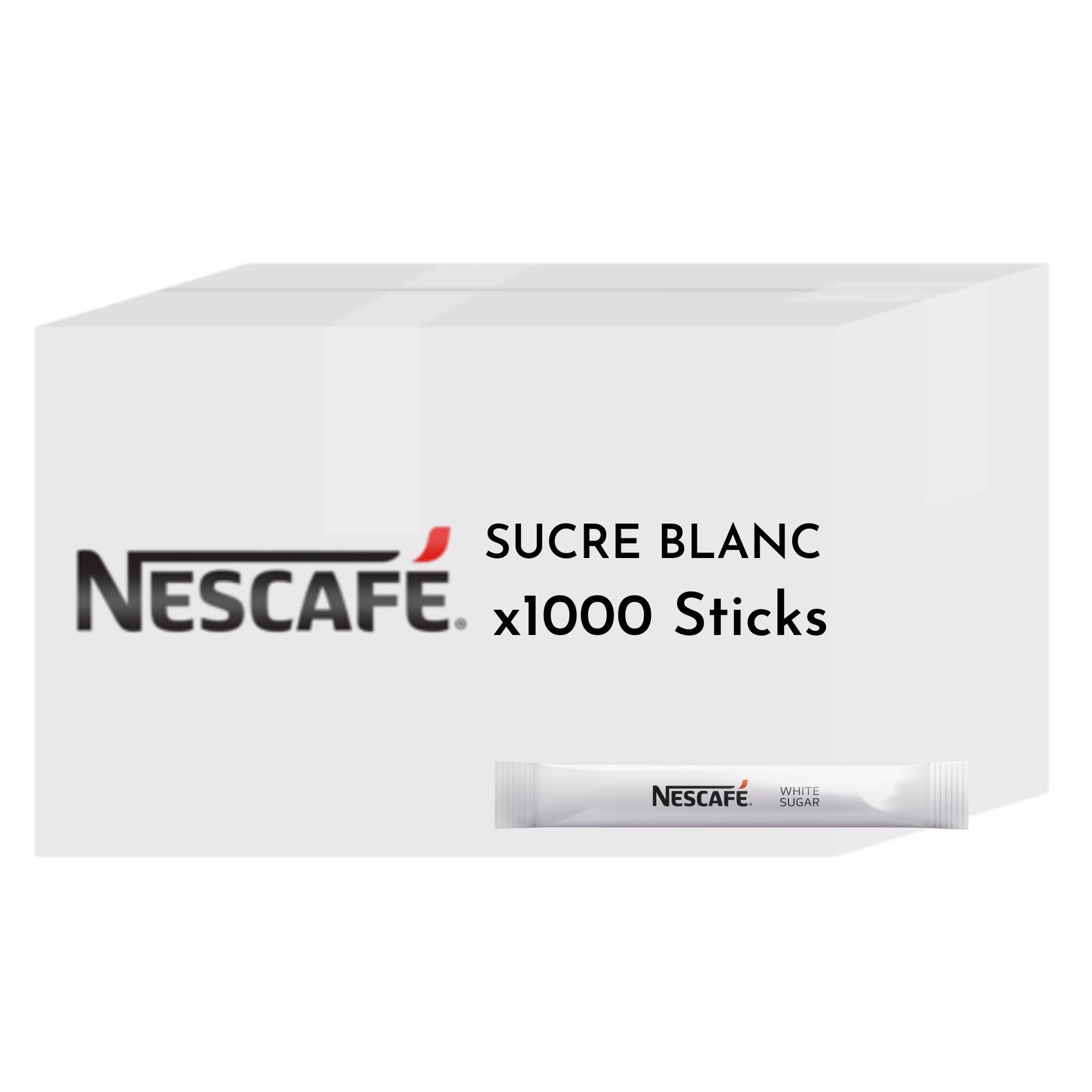 NESCAFÉ Sticks Sucre Blanc - Dose Individuelle 4g - Pause Café - Pour Sucrer Café, Thé, Chocolat Chaud - Carton de 1000 Dosettes de 4g - 4 kg
