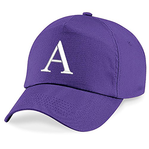 4sold New Casquette de Baseball Cap BRODÉ Letter A Z Garçon Fille Enfants Chapeau Bonnet Unisexe Violet (A)