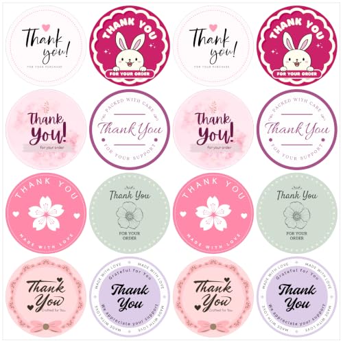 Image of Trifirt Multiple Thank You Stickers for Packaging | 1.5 Inch Vinyl Self Adhesive Labels | Easy Peel & Stick for Small Business, Gift Wrapping, Envelopes, Boxes, Mailers, Handmade Products & Favors
