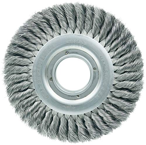 Image of Weiler 09410 8 inch Standard Twist Knot Wire Wheel, .0118 inch Steel Fill, 2 inch Arbor Hole, Made in The USA
