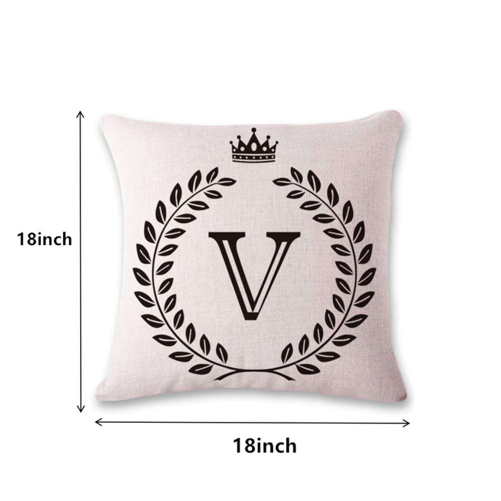 4 Pack Federe Cuscini Divano, lettere inglesi Copricuscini Decorativi Cotone e Lino Quadrate per Cuscino per Divano Sedia Cuscini, Decorativo Caso Federa per Cuscino Divano Home Decor 45x45cm