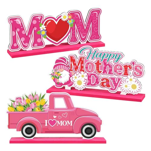 Xinhuju Mother's Day Table Decoration Wooden Heart Table Decorative Letters with Flowers for Grandma Floating Shelf and Fireplace Xinhuju Mother's Day Table Decoration Wooden Heart Table Decorative Letters with Flowers for Grandma Floating Shelf and Fireplace