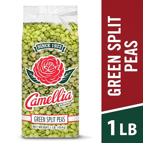 Image of Camellia Brand Dried Green Split Peas - Premium Non-GMO Split Peas for Hearty Split Pea Soup, Stews, Purees, and Plant-Based Meals - Gluten-Free, High Protein, Vegan & Vegetarian Friendly, 1 Pound (Pack of 6)