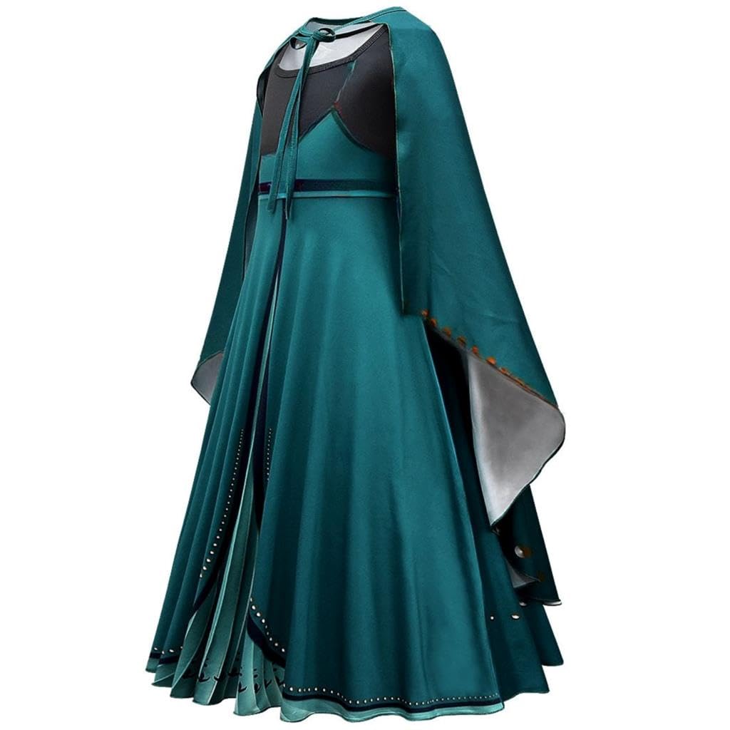 Lito Angels Vestito da principessa regina incoronazione per bambine, con mantello, costume di Halloween, festa di compleanno, abiti in maschera, età 4-12 anni