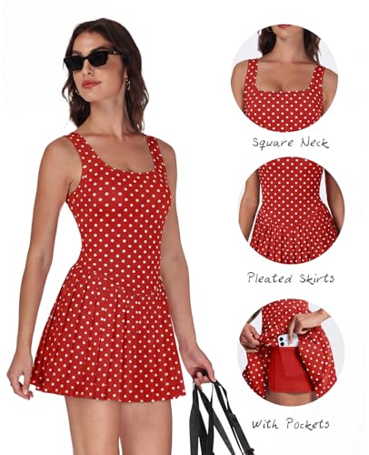 Image of NIASHOT Athletic Dress for Women with Shorts Sleeveless Womens Golf Dress