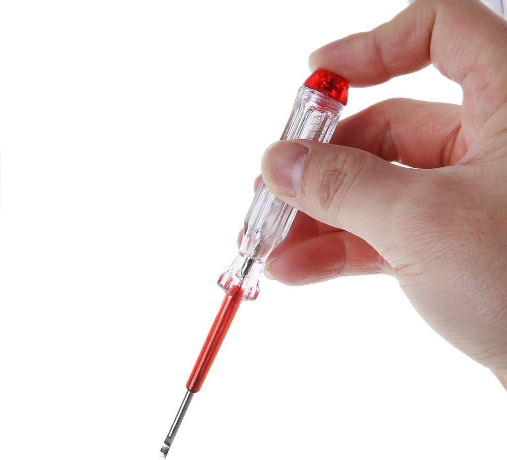 1pc Red Voltage Detector Pen,Professional 100-500V Pocket Pen Sensor Voltage Detector Tester Screwdriver Clip Tester Test Pen Electrical