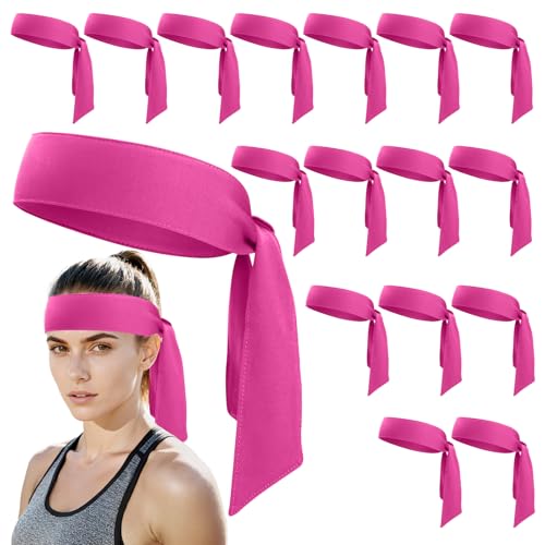 Image of ONUPGO 18Pcs Head Ties for Men Women, Adjustable Headbands Sports Sweatband Ninja Ties Head Band, Sweat Wicking Workout Headband for Sports, Running, Tennis, Yoga, Soccer, Karate