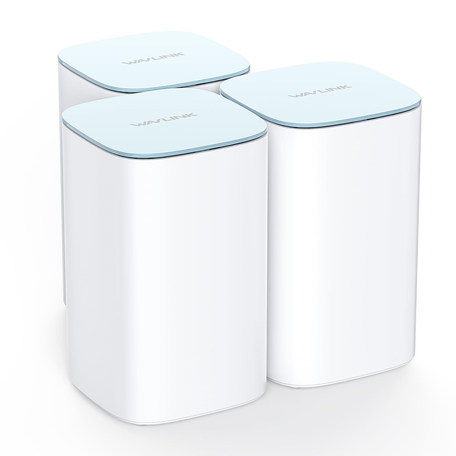 WAVLINK AX3000 Sistema Mesh WiFi 6 (Pack de 3) - Router Doble Banda para Toda la Casa, Cobertura 4800 Sq.Ft., 256 Dispositivos, 3 Puertos Gigabit, VPN, App, 5 Antenas 5dBi