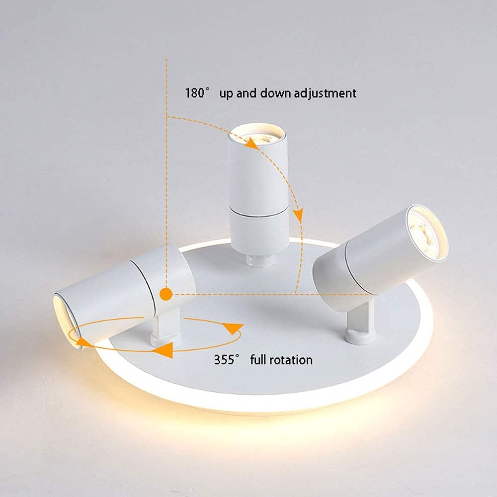Spot Encastré Led Pour Plafond, Éclairage de Surface, Spots Modernes, Lampes D'Accentuation, Éclairage Sur Rail Encastré Pour Îlot de Cuisine, Couloir, Vestiaire, Avec Tête Orientable/1 Lumière-6000/3
