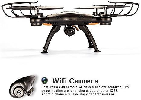 junpro FPV RC Headless Quadcopter With Real Time Transmission Camera 4 Channel 6 – Axis Gyro 2.4 G X5SW – 1 Aircraft Drone Support One Key Return 360 Degree Rolling Phone and Transmitter Two Way Control [parallel import goods]