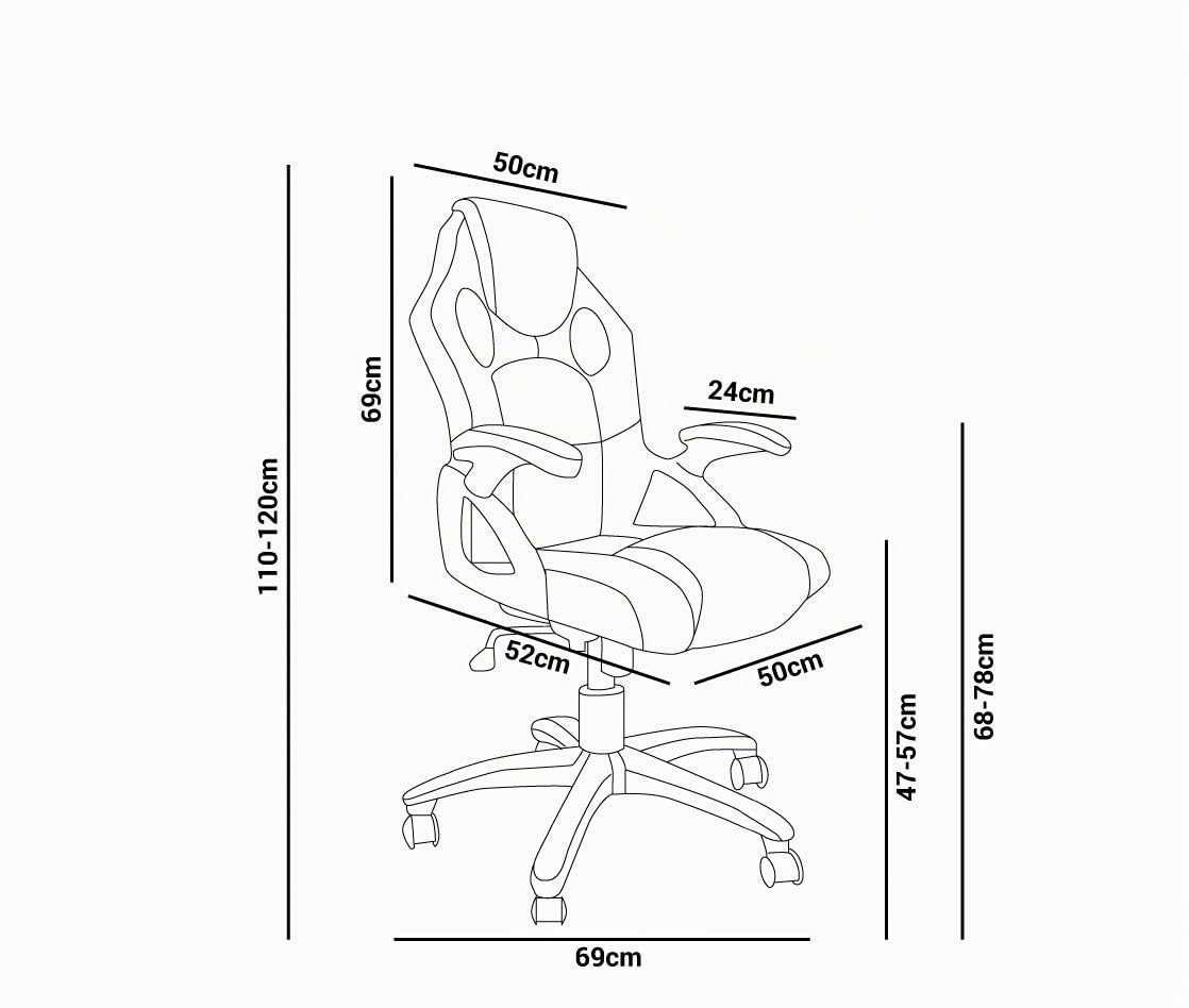 DORMIDAN - Silla Gaming Giratoria, Regulable en Altura, con Respaldo, para Videojuego y Oficina - Racing SR-1 (Verde)