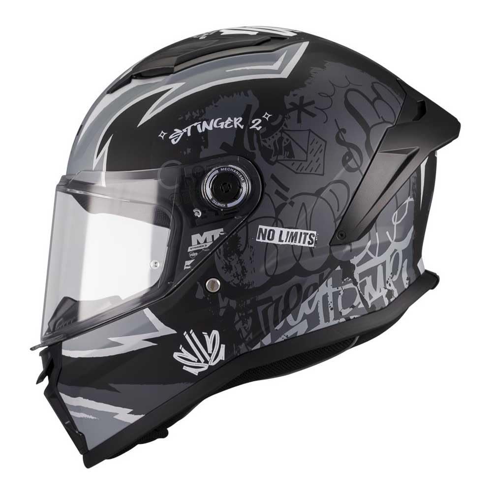 MT Helmets Stinger 2 – Casco Moto Integral Deportivo con Pantalla Antivaho Compatible con Pinlock, Visor Solar Full Vision, Interior Lavable y Calota HIRP | Homologado ECE 22.06 & DOT