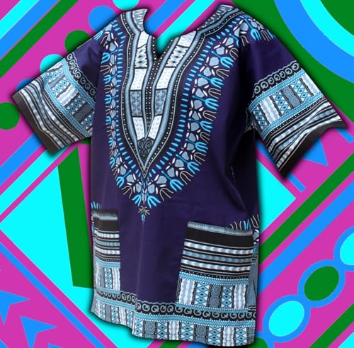 Image of Raan Pah Muang RaanPahMuang Unisex African Bright Dashiki Cotton Shirt Variety Colors