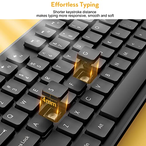 Wireless Keyboard And Mouse, Trueque Silent 2.4Ghz Cordless Full Size Usb Mouse Combo, Long Battery Life, Lag-Free For Computer, Laptop, Pc, Windows, Mac, Chrome Os (Black) #TOP5