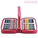 YOUSHARES 72 Slots Pencil Case - Handy Large Capacity Oxford Multi-layer Zipper Pencil Bag for Color Pen, Colored Pencils, Watercolor Pens, Makeup Brush, Cosmetic Brushes, Gel Pen, etc (Deep Pink)
