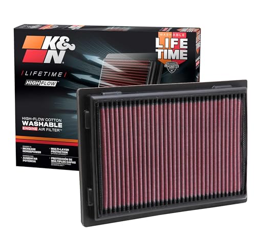 K&N High-Flow Original Lifetime Engine Air Filter: Increase Power: Premium, Washable: Compatible with 2006-2018 Lexus/Toyota: ES300h, HS250h, LS460, LS600h, Avalon, Camry, Rav 4, 33-2381