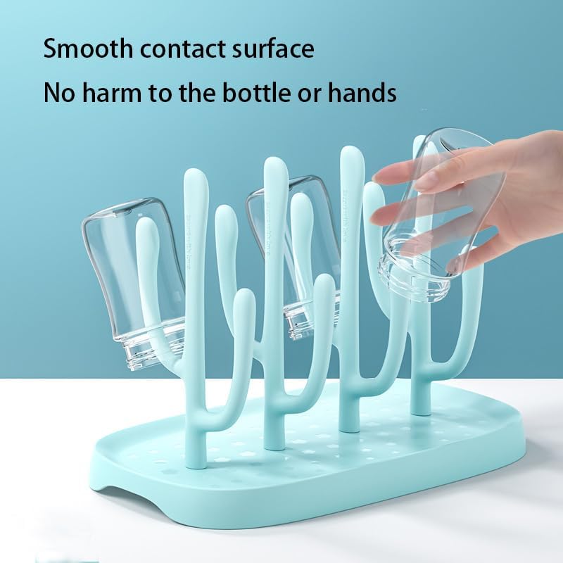 Miniatura 5 de Estante de secado de biberones rosa, soporte de botella portátil para accesorios de bebé