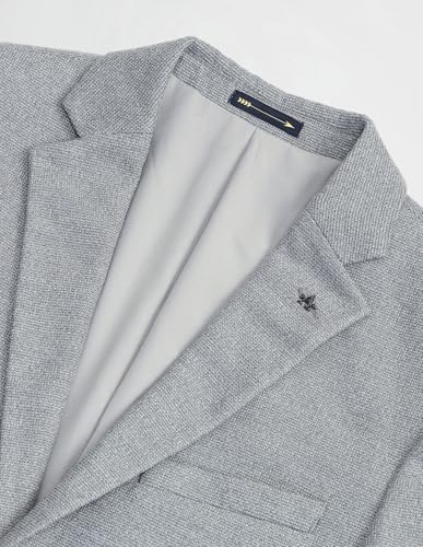 Image of Arrow Knitted Textured Pattern Mens Blazer with Three Pockets and Double-Vented Back Hem Single Breasted Blazer
