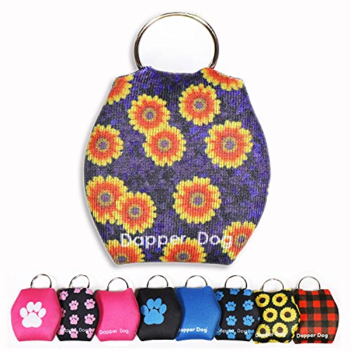 Image of Dapper Dog - Dog Tag Silencer with Tag Ring (Orange Flowers)