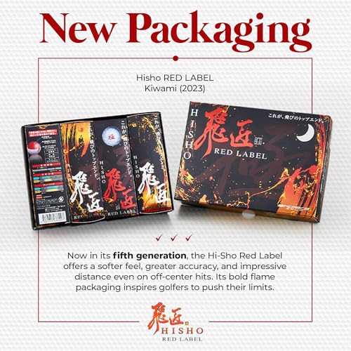 Hisyo Red Label Super High Resilience Golf Balls , 2-Piece Softec Ionomer Cover, Ultra High Rebound Core, 322 Dimples, High Trajectory - Bright Neon Colors, Perfect for Driving Range,12 Pieces