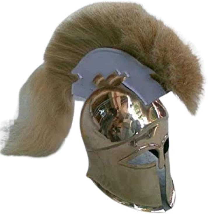 NauticalMart Greek Brass Corinthian Helmet with Yellow Plume