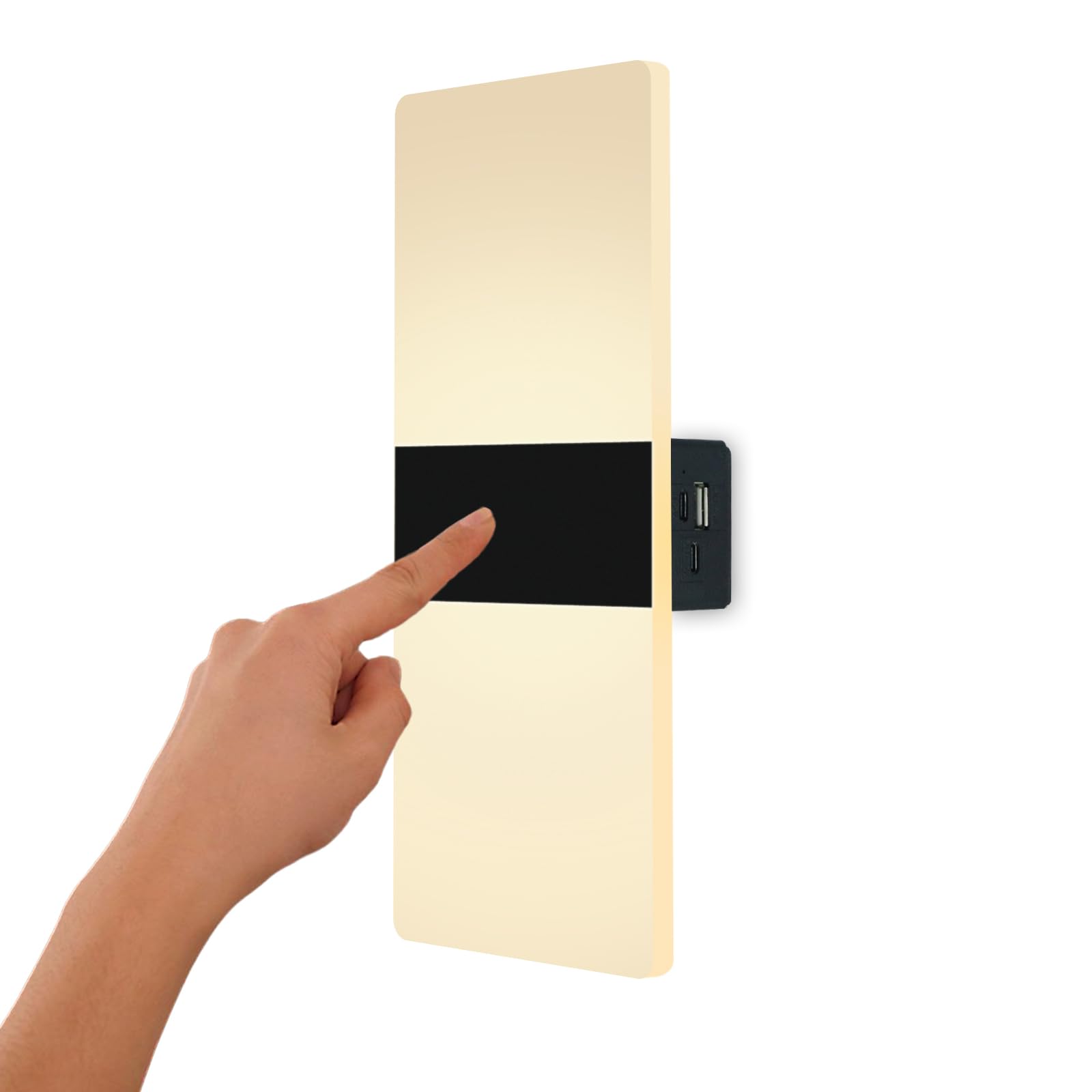 VOMI Wandleuchte Innen Akku LED Dimmbar USB Aufladbar Ohne Bohren Kabellos Wandlampe mit Touch Schalter 3000mAh Batterie Lampen Magnetische Wandmontage Wandbeleuchtung für Schlafzimmer