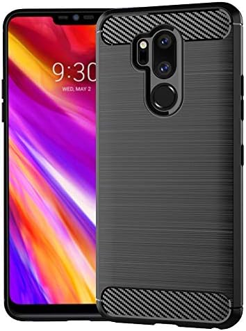 SNOSHO for LG G7 ThinQ Slim case,Thin Flexible TPU Silicone Soft Gel Rubber Carbon Fiber Anti-Scratch Shockproof Protective Cases Cover for LG G7 ThinQ,Brushed Black