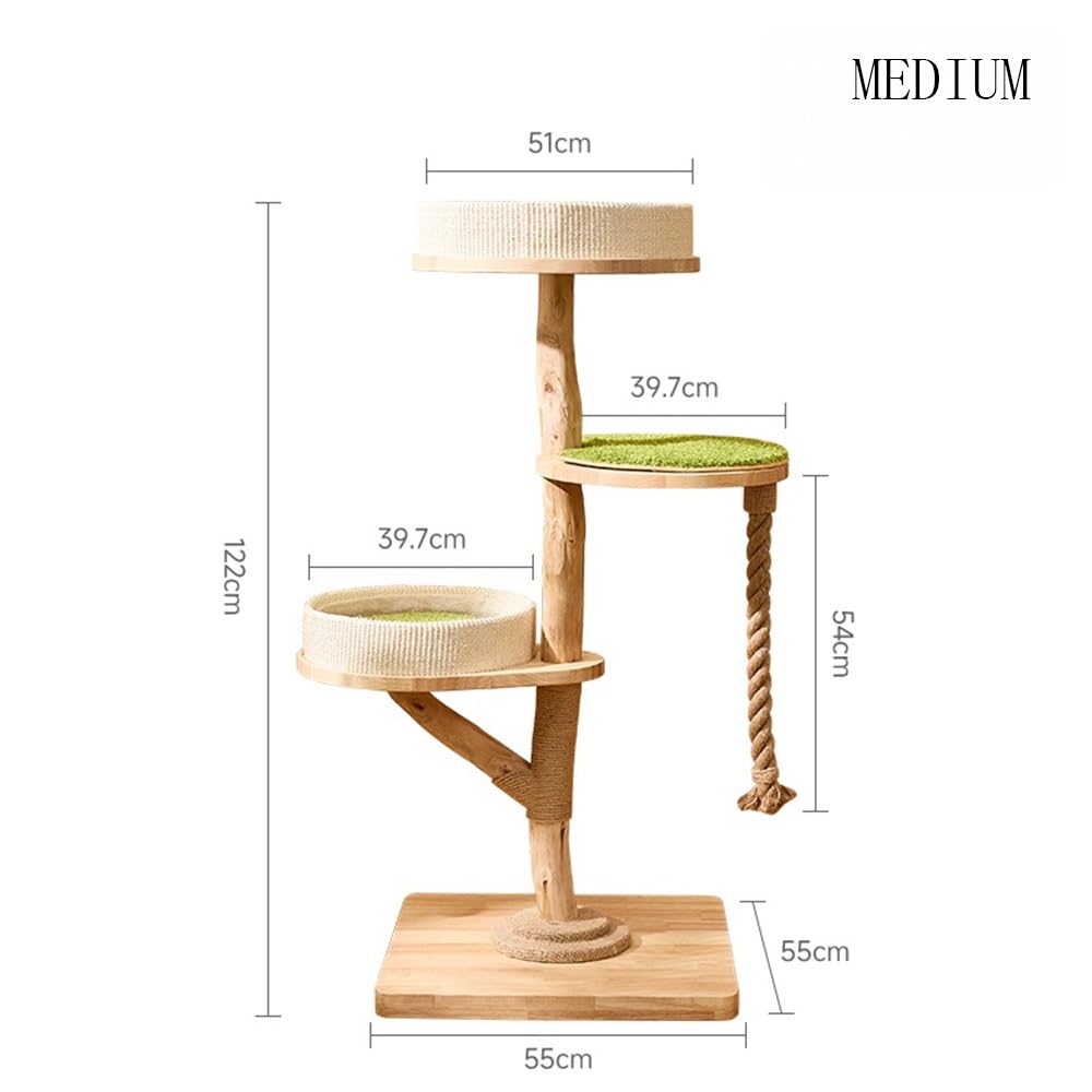 Torre para Gatos Árbol for Gatos de Gran tamaño con Marco Escalada Integrado, Cama Colgante, casa for, Juguete for Rascador(Medio)