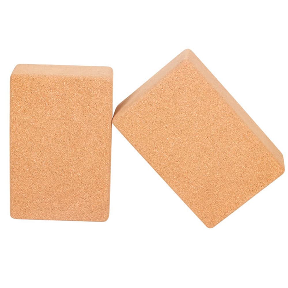 2Pcs Bloques De Yoga De Corcho No Deslizan Madera Natural Yoga Ladrillo De Fitness Herramienta Elástica Entrenamiento De Baile Equipos De Yoga Accesorios