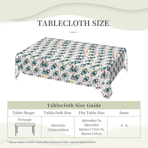 Nappe rectangulaire imprimé yeux tissu chic pour événements - 7