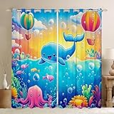 Photo Gallery manfei tende per finestre a tema oceano, balena, polpo e pesce, trattamenti per finestre del mondo sottomarino, decorazione per la stanza dei bambini, ragazzi e ragazze, set di 2 tende per camera da Photo Gallery manfei tende per finestre a tema oceano, balena, polpo e pesce, trattamenti per finestre del mondo sottomarino, decorazione per la stanza dei bambini, ragazzi e ragazze, set di 2 tende per camera da